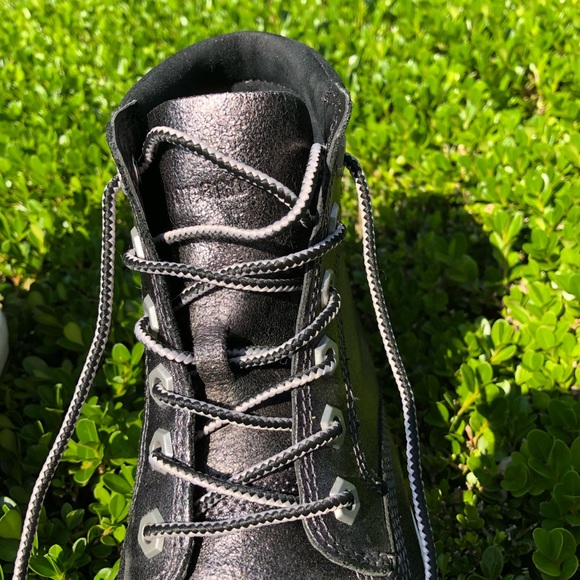 Timberland Black Metallic High Top Leather Sneaker - Picture 8 of 14